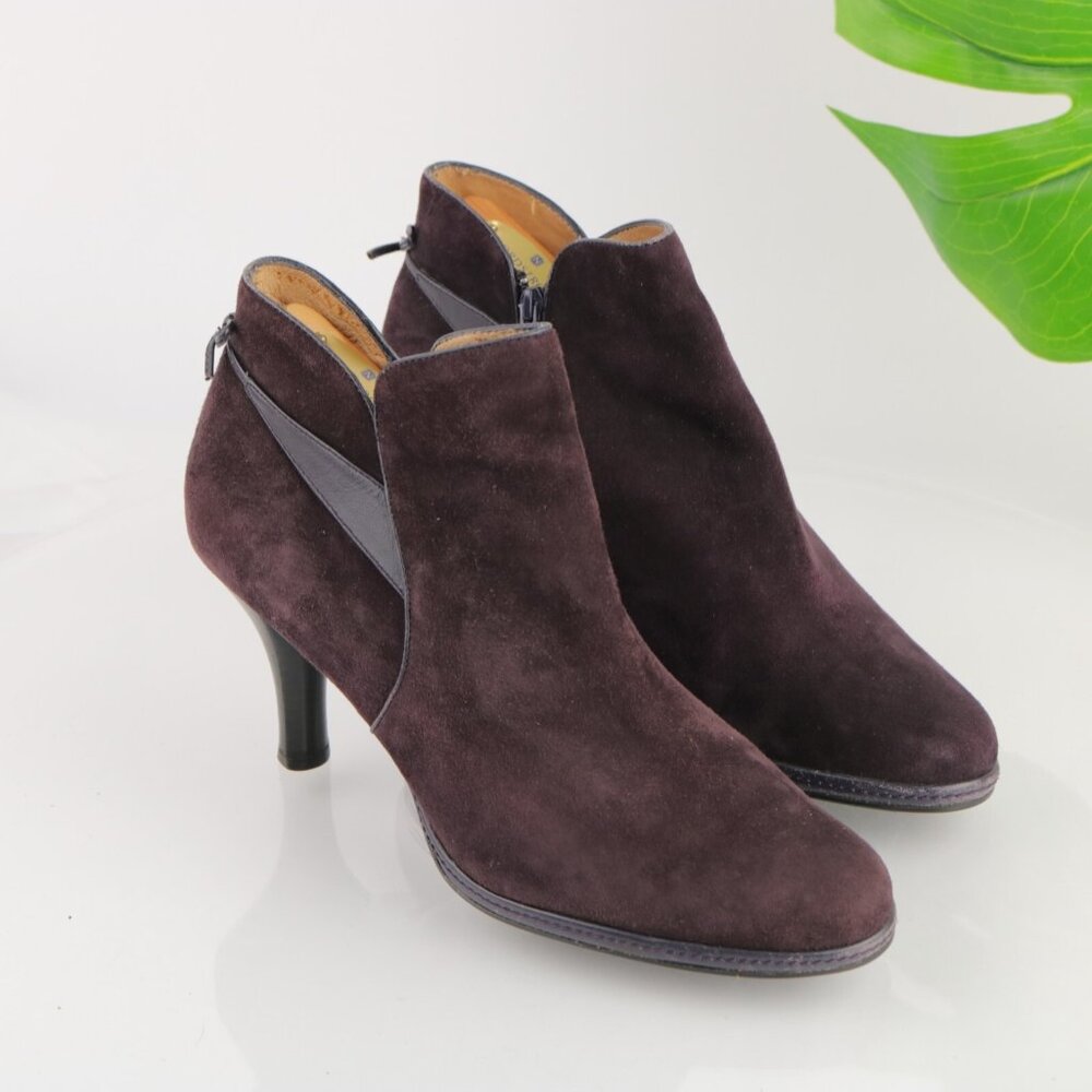 Sofft Womens Gala Boot Size 9.5 M Plum Purple Suede Kitten Heel Elegant Bootie - Picture 12 of 12